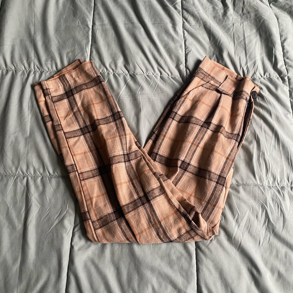 Plaid Brown Pants
